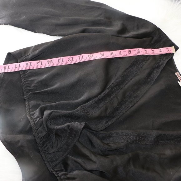 Gypsies & Moondust Black Wrap Crop Top with Lace Trim - Picture 7 of 9